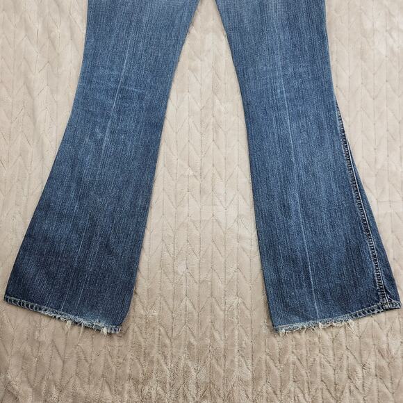Vintage 7 For All Mankind Jeans Womens 28 Boot Cut Y2K Distressed Low Rise USA - Picture 5 of 6